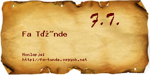 Fa Tünde névjegykártya